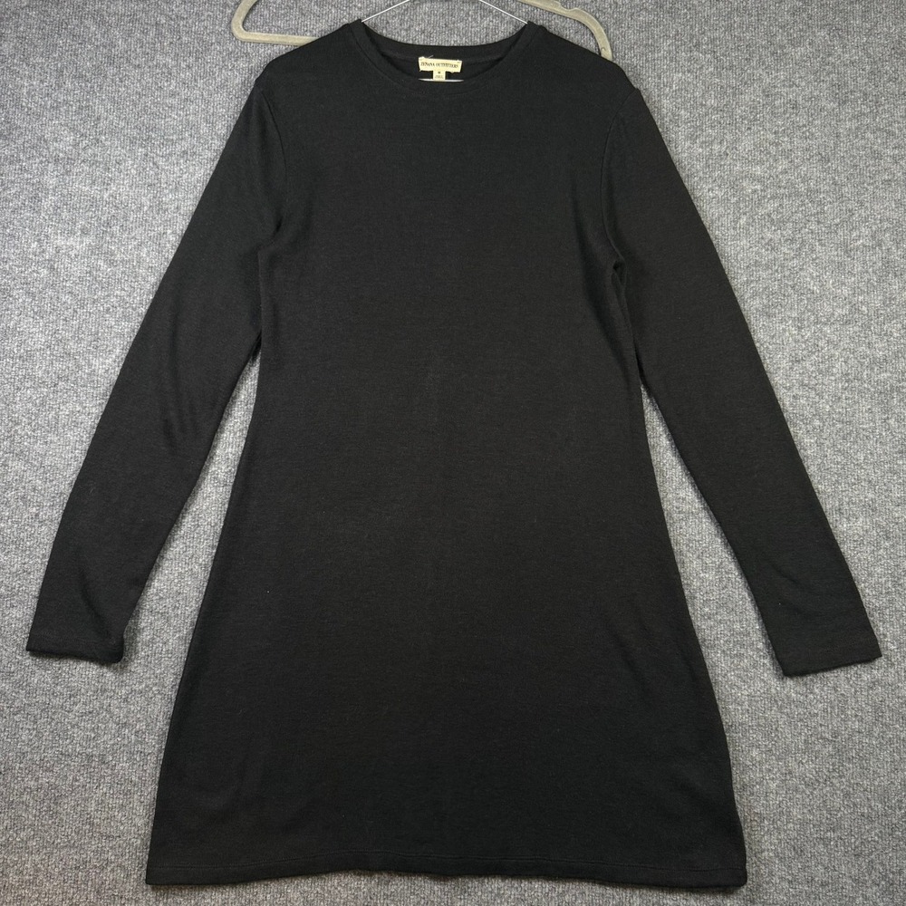 Zenana Outfitters Knit Mini Dress Womens Medium Black Long Sleeve Crew Neck